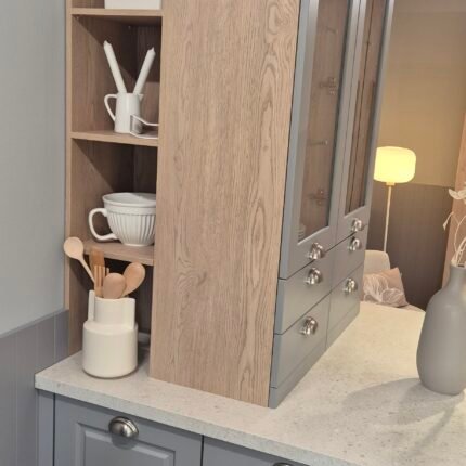 Moderne Burger Einbauküche Mara Nebelgrau Fronten Detail